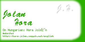 jolan hora business card